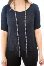 Load image into Gallery viewer, SCARFed for Attention - Gunmetal - Black Necklace - Paparazzi- Blockbuster