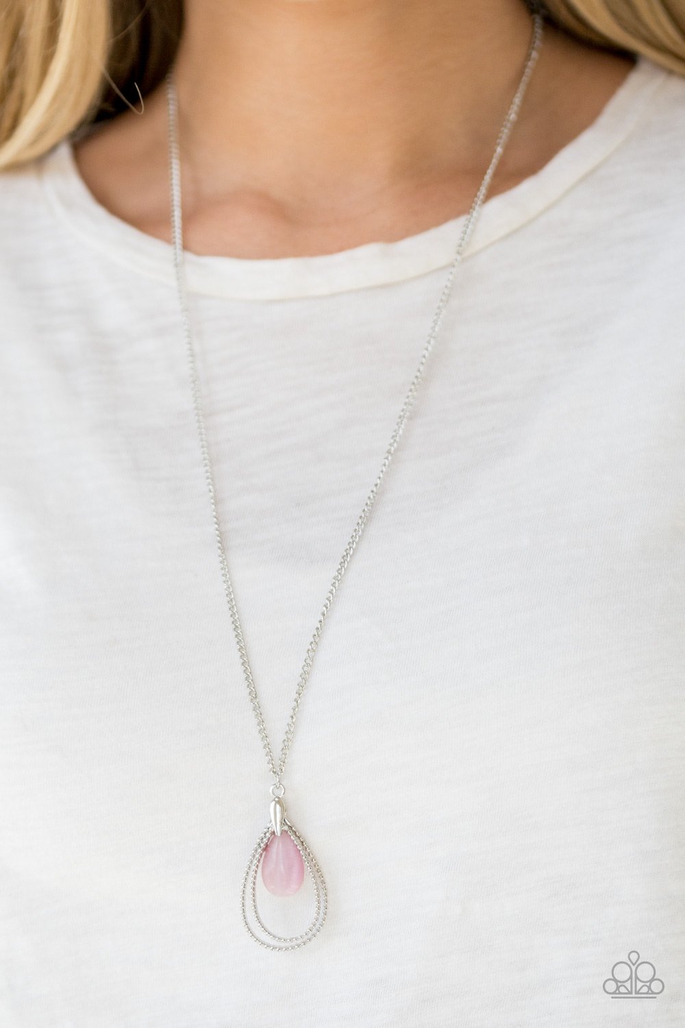 Teardrop Tranquility- Pink Necklace