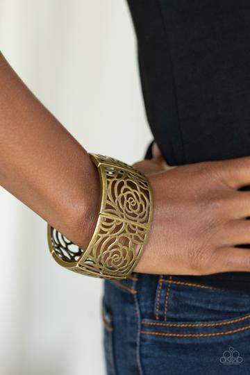 Victorian Variety-  Brass Bracelet - Floral Filigree - Stretchy Bands