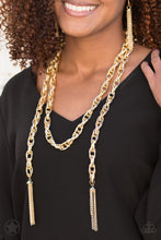 Load image into Gallery viewer, SCARFed for Attention - Gold Necklace - Paparazzi- Blockbuster
