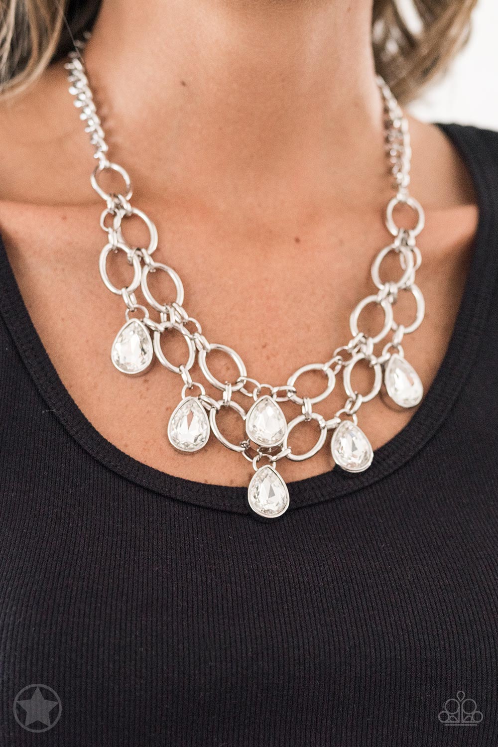 Show-Stopping Shimmer - White Necklace- Fashion Fix