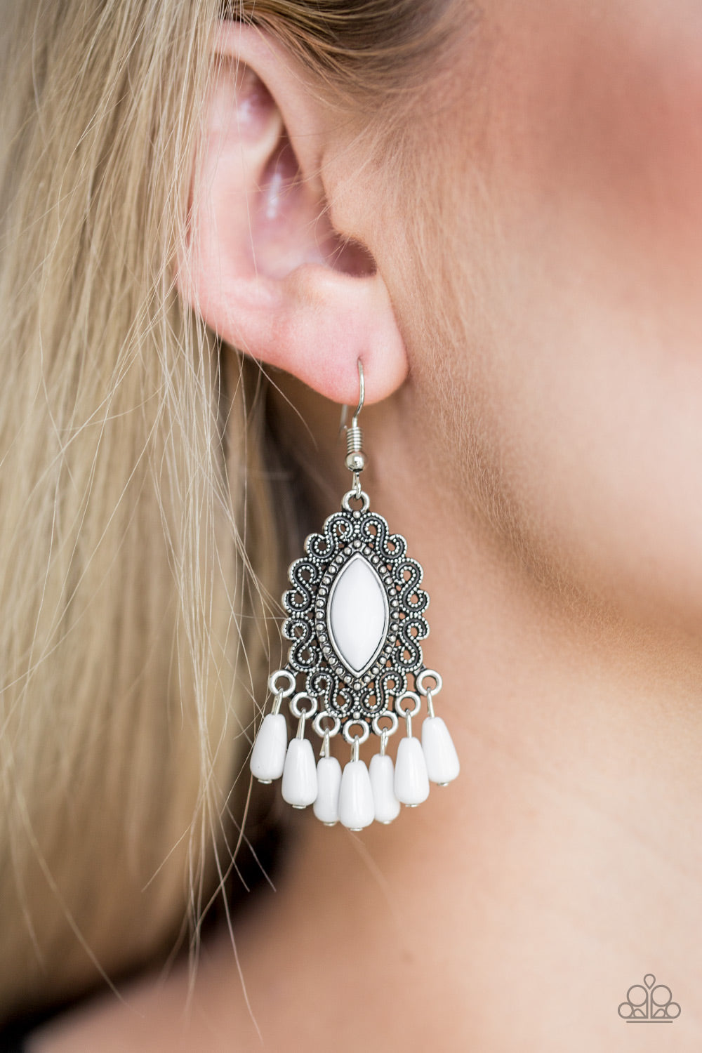 Private Villa - White Earrings