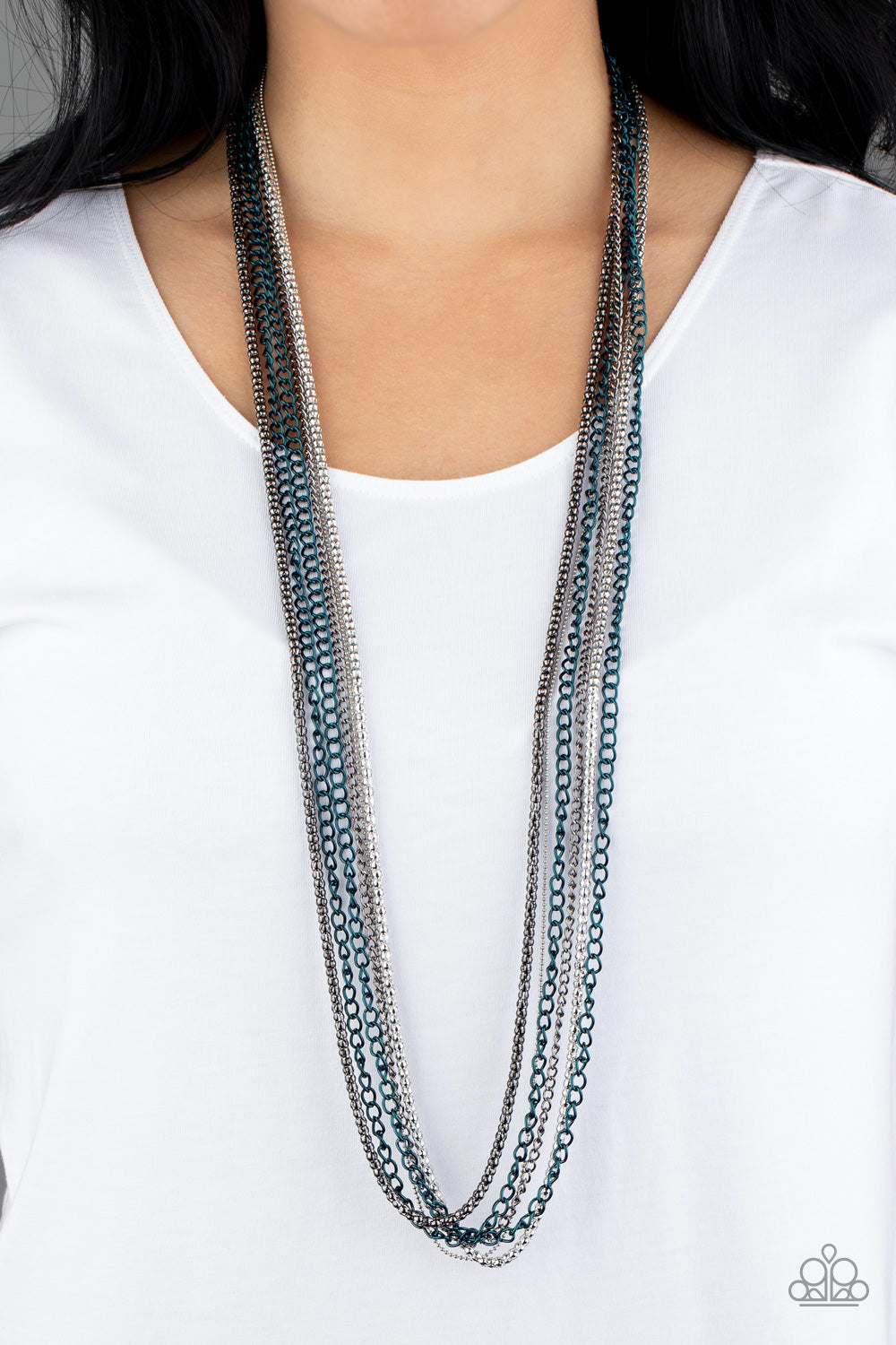 Colorful Calamity - Blue Necklace - Paparazzi