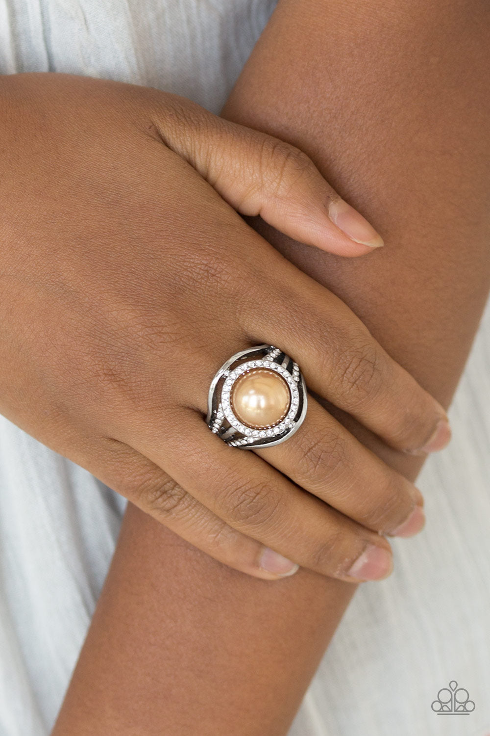 Pampered In Pearls - Brown Ring