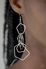 Load image into Gallery viewer, Five-Sided Fabulous - Silver Earrings - Paparazzi
