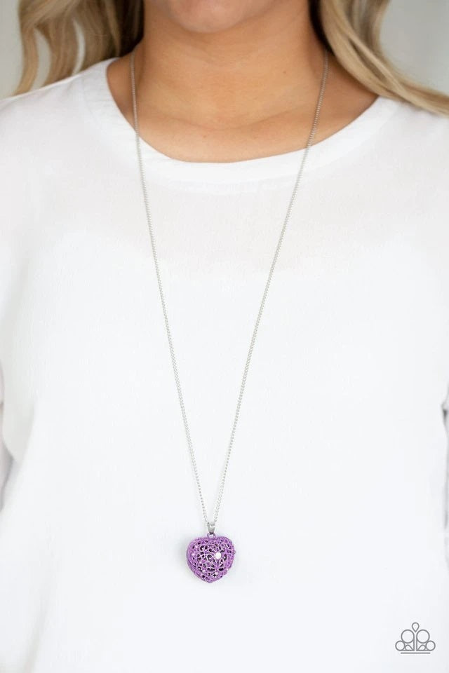 Love is All Around - Purple Necklace