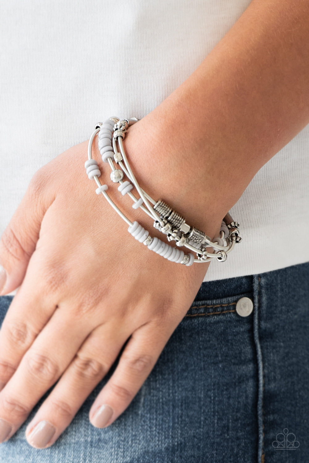 Tribal Spunk - Silver Bracelet - Paparazzi