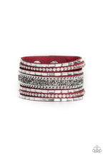 Load image into Gallery viewer, Rebel in Rhinestones- Red Bracelet- Urban
