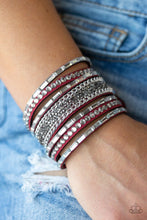 Load image into Gallery viewer, Rebel in Rhinestones- Red Bracelet- Urban
