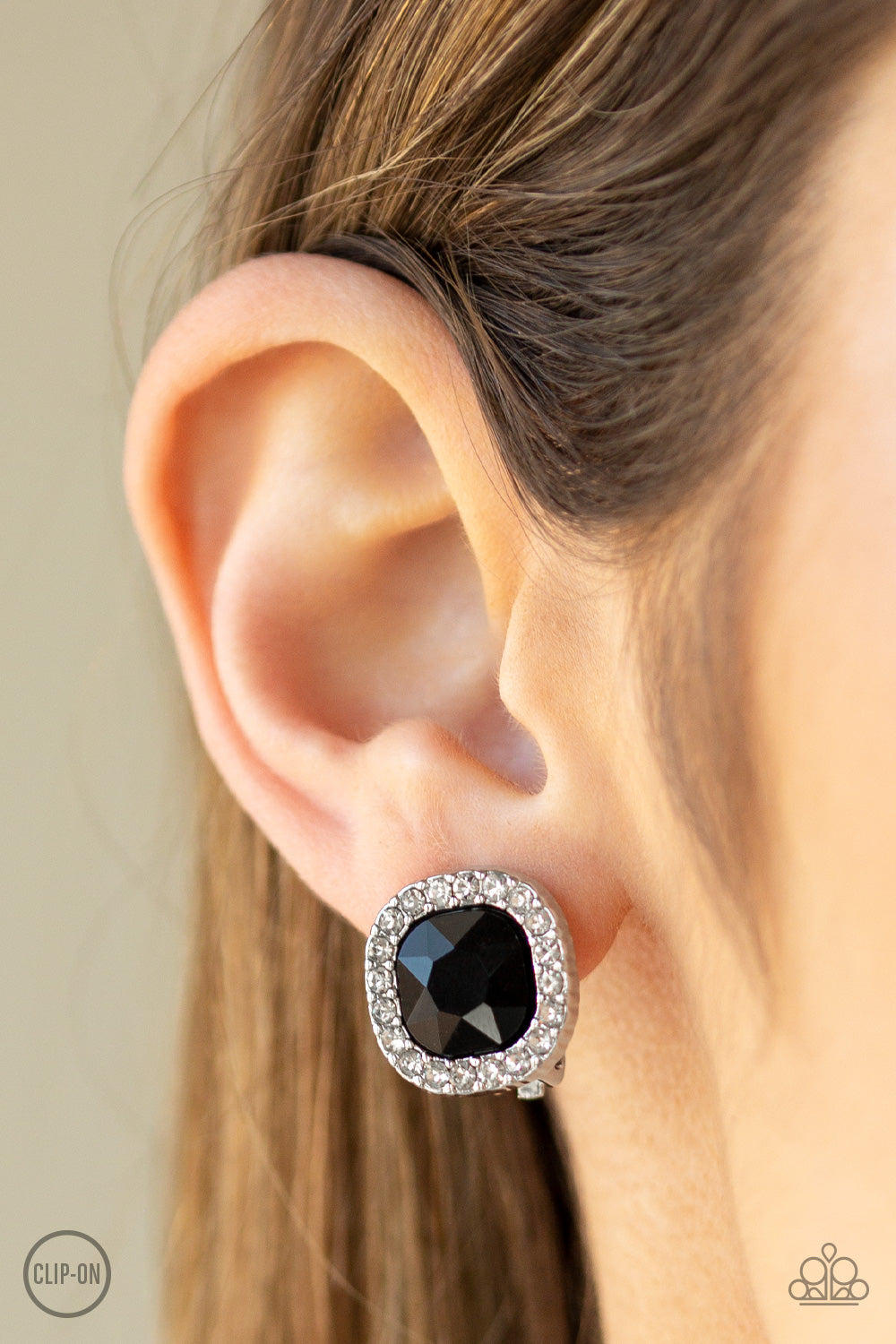 Bling Tastic! - Black Earrings- Clip On