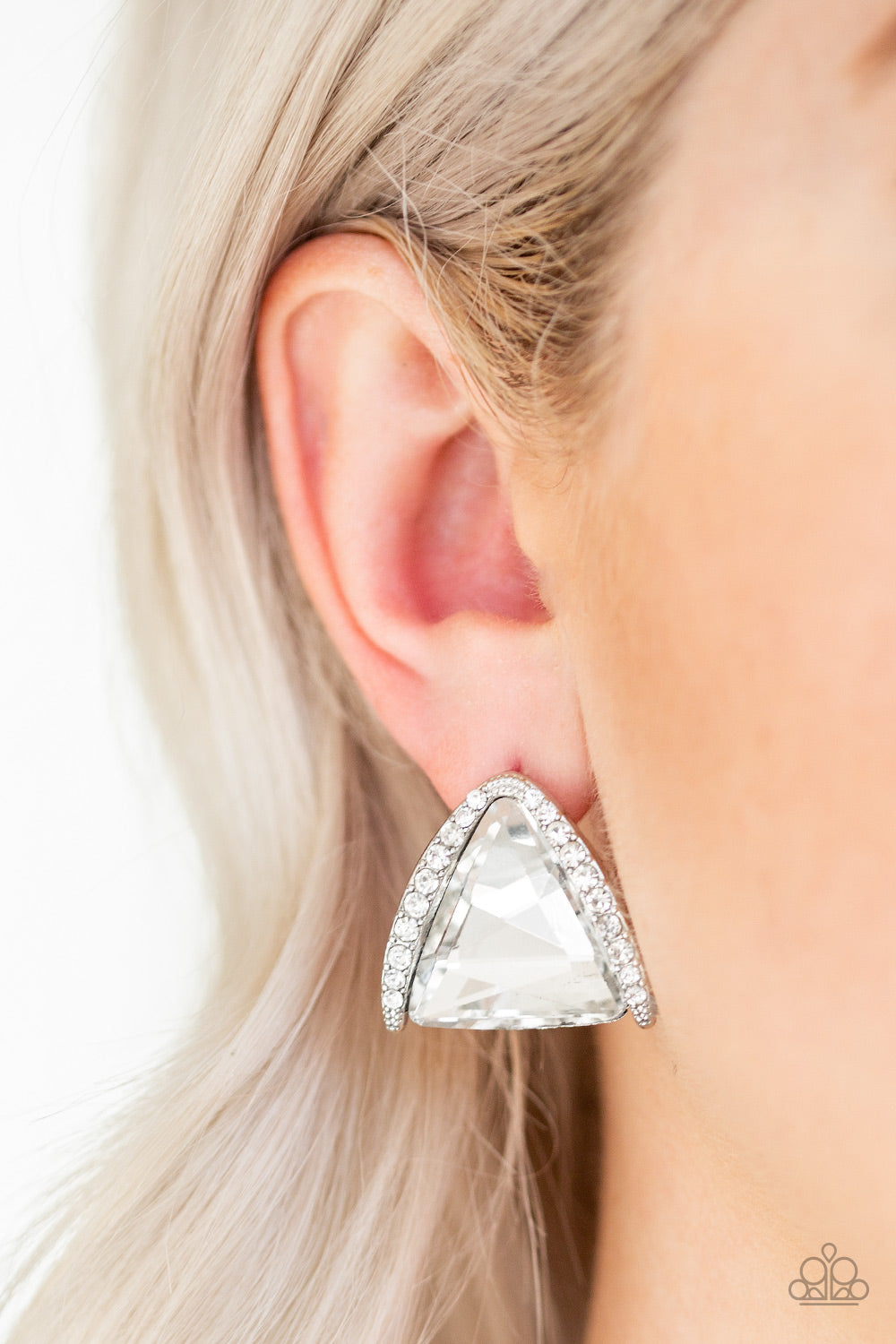 Exalted Elegance - White Earrings - Post