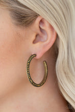 Load image into Gallery viewer, Dazzling Diamond-naire - Brass Earrings -Hoop- Paparazzi
