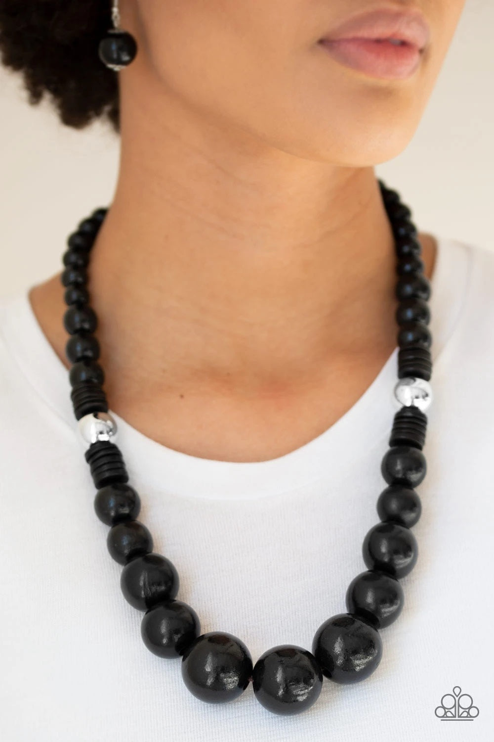 Panama Panorama -Wood Black Necklace
