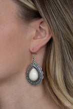Load image into Gallery viewer, Mountain Mover - White Earrings - Paparazzi
