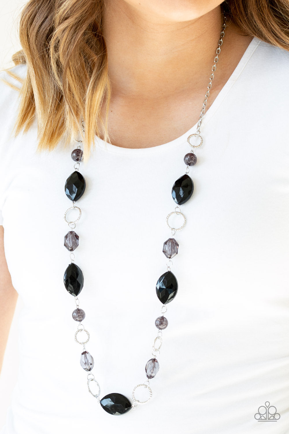 Shimmer Simmer - Black Necklace - Paparazzi