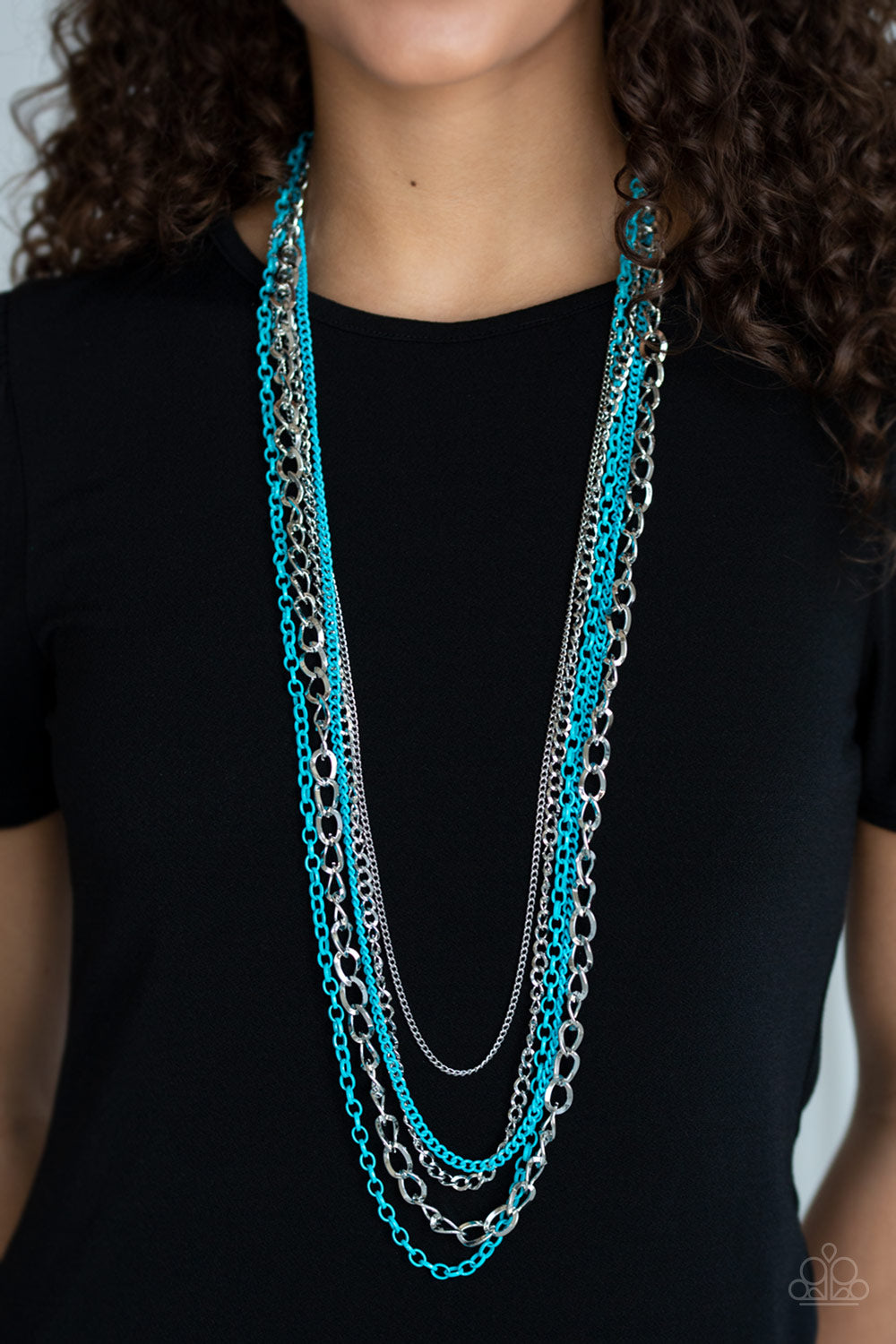 Industrial Vibrance - Blue Necklace - Paparazzi