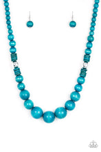 Load image into Gallery viewer, Panama Panorama - Blue Necklace- Wooden Beads
