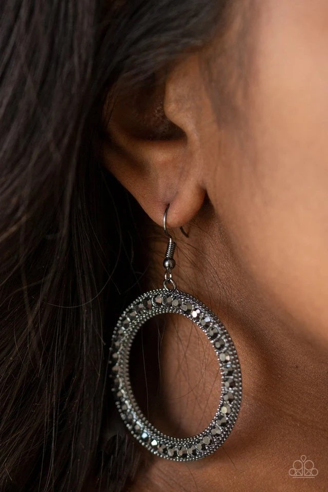 Haute Halo - Black Earrings