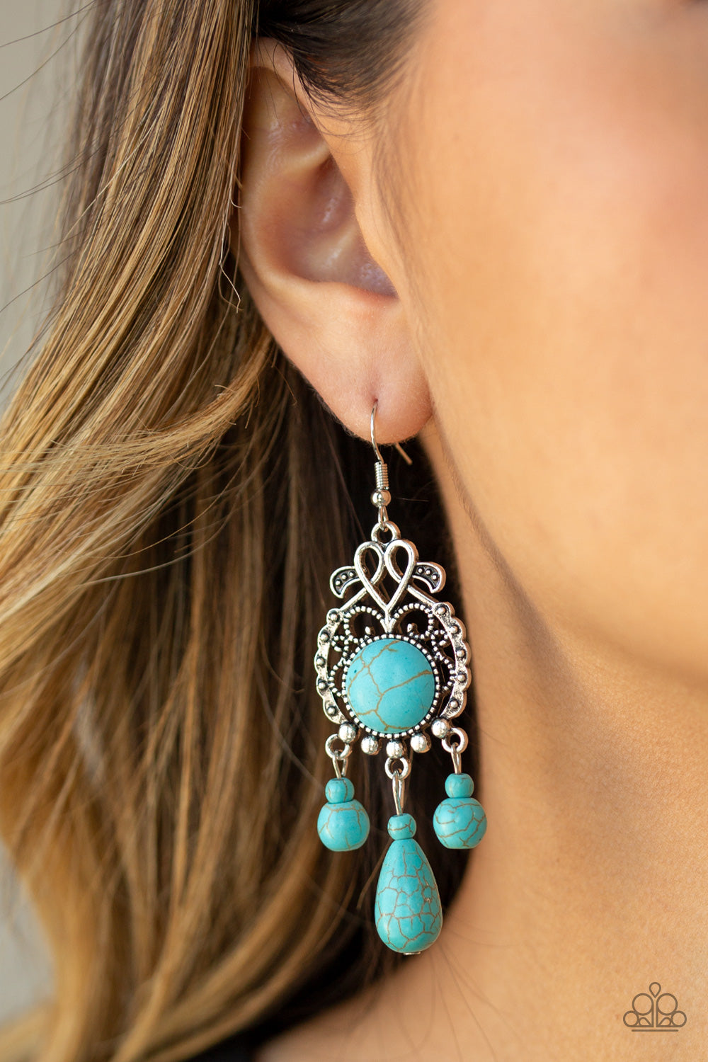 Stone Bliss - Blue Earrings - Paparazzi