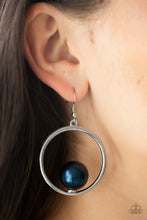 Load image into Gallery viewer, Solitaire REFINEMENT - Blue Earrings  - Hoop- Paparazzi
