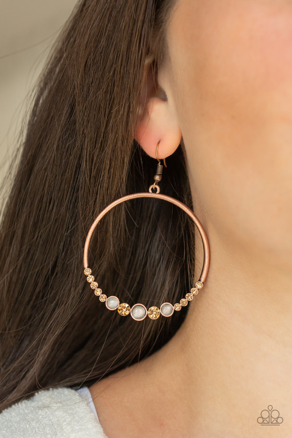 Dancing Radiance - Copper Earrings - Hoop