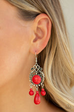 Load image into Gallery viewer, Stone Bliss - Red Earrings
