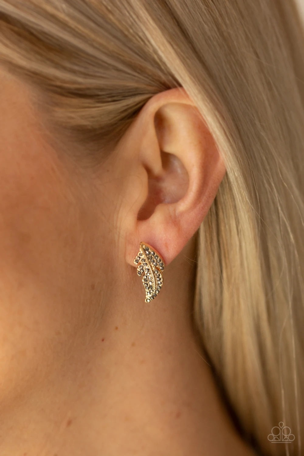 Feathered Fortune - Post - Gold Earrings