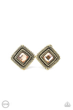 Load image into Gallery viewer, Fashion Square - Brass Earrings (Clip On)
