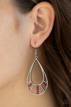 Load image into Gallery viewer, Line Crossing Sparkle - Pink Earrings
