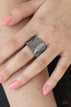 Load image into Gallery viewer, Industrial Indentation - Black Ring - Paparazzi
