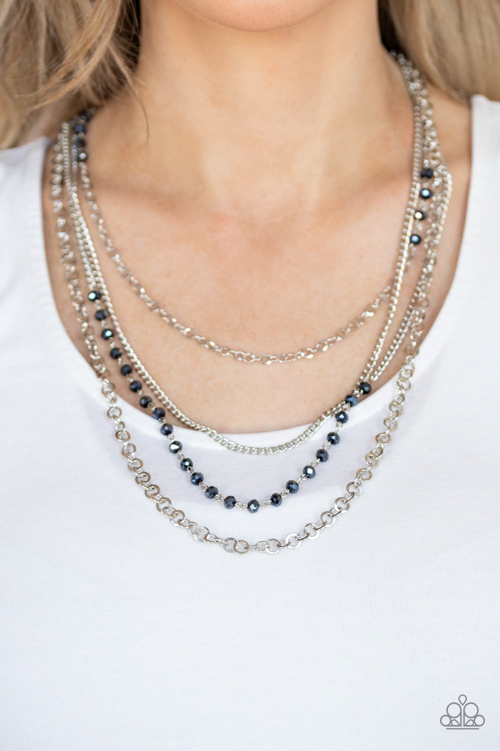 Flickering Lights - Blue Necklace - Paparazzi