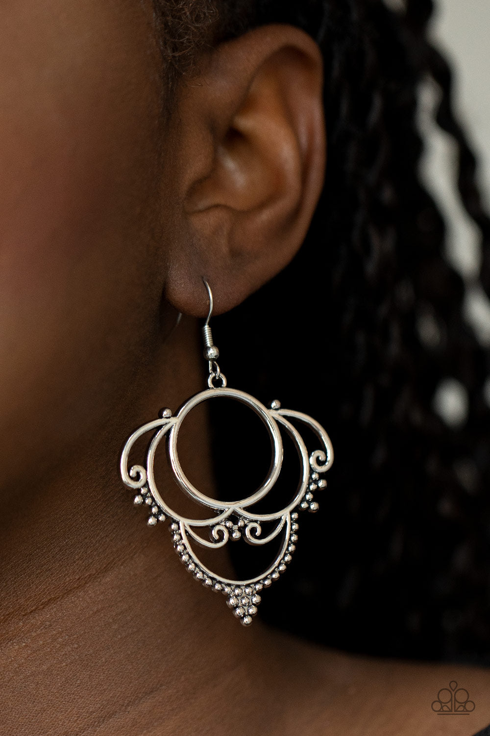 Metallic Macrame - Silver Earrings