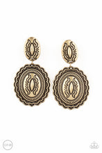 Load image into Gallery viewer, Ageless Artifact - Brass Earrings- Clip On

