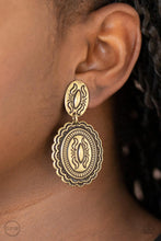 Load image into Gallery viewer, Ageless Artifact - Brass Earrings- Clip On
