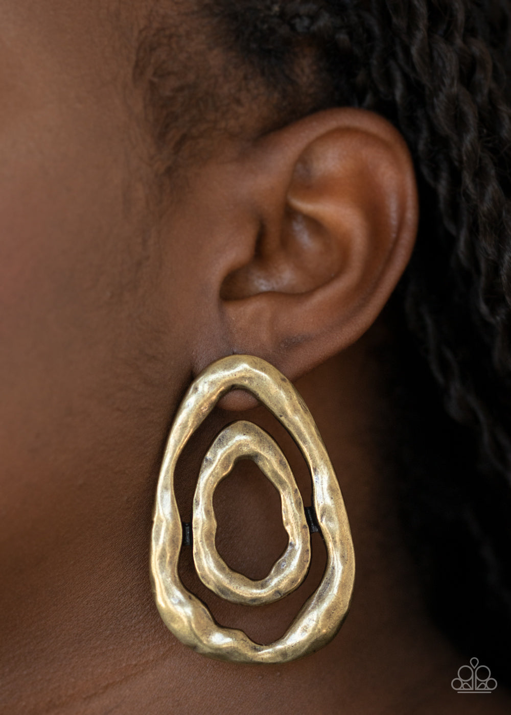 Ancient Ruins - Brass Earrings -Paparazzi