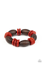 Load image into Gallery viewer, Caribbean Castaway - Red Bracelet - Wood
