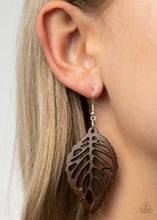 Load image into Gallery viewer, LEAF Em Hanging - Brown Earrings
