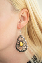 Load image into Gallery viewer, Floral Frill - Yellow Earrings - Paparazzi
