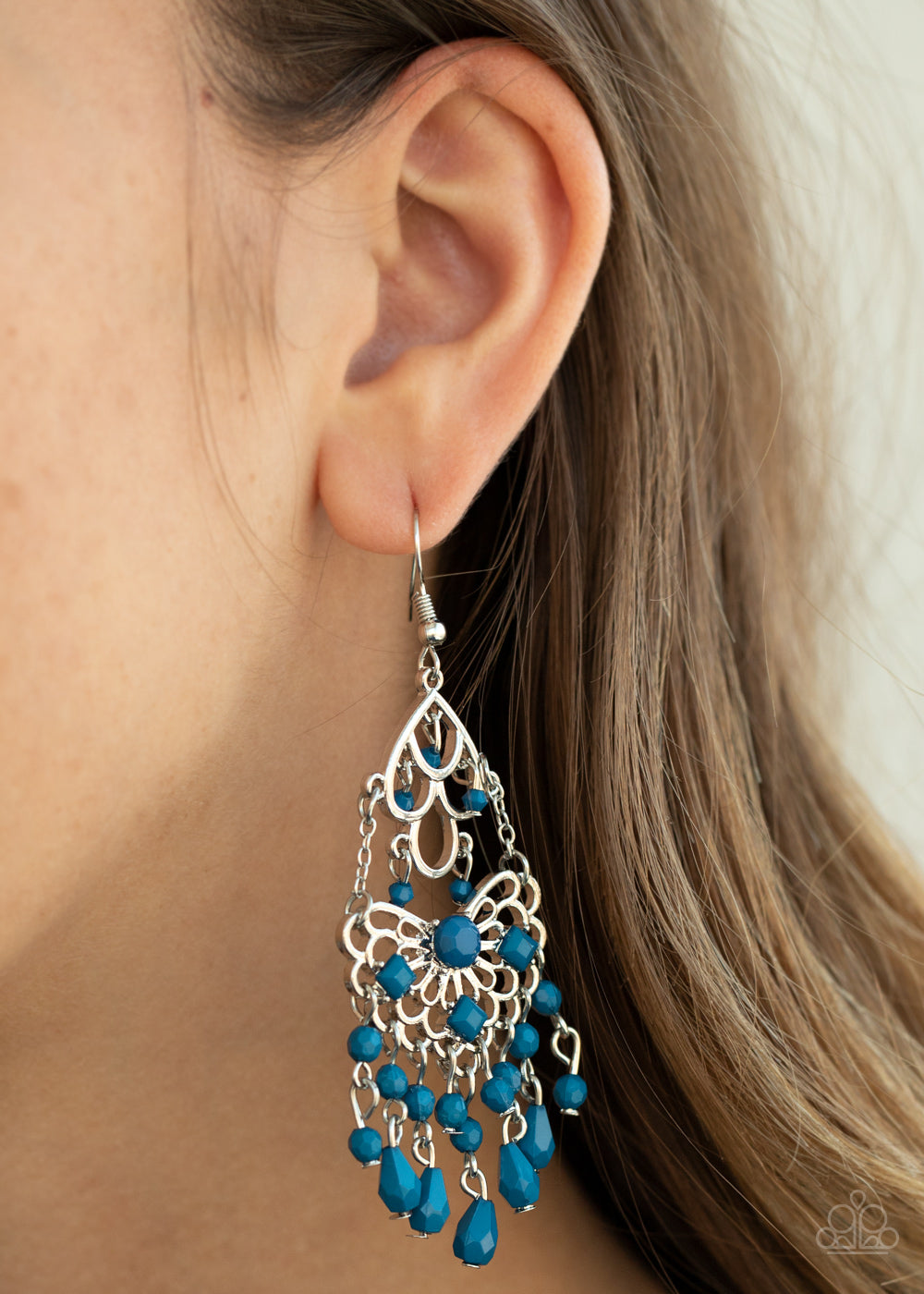Glass Slipper Glamour - Blue Earrings - Paparazzi