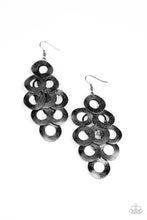 Load image into Gallery viewer, Scattered Shimmer - Black Earrings  - Hoop
