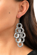 Load image into Gallery viewer, Scattered Shimmer - Black Earrings  - Hoop
