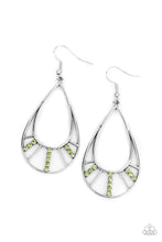 Load image into Gallery viewer, Line Crossing Sparkle - Green Earrings
