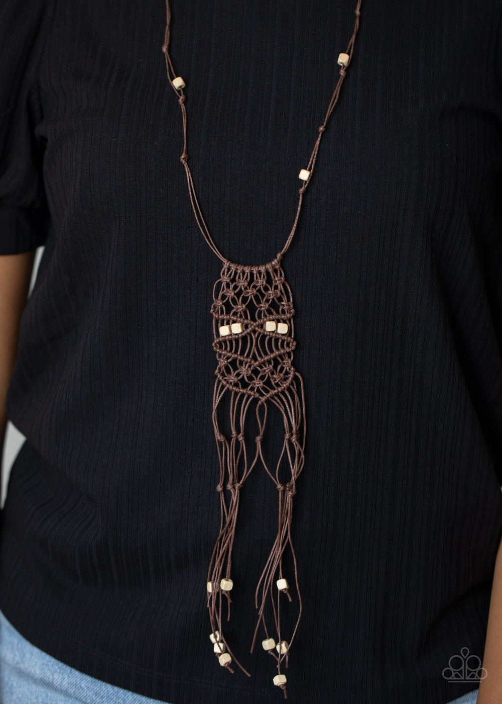 Macrame Majesty - Brown Necklace