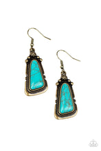 Load image into Gallery viewer, Sahara Solitude - Blue &amp; Brass Earrings
