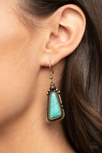 Load image into Gallery viewer, Sahara Solitude - Blue &amp; Brass Earrings
