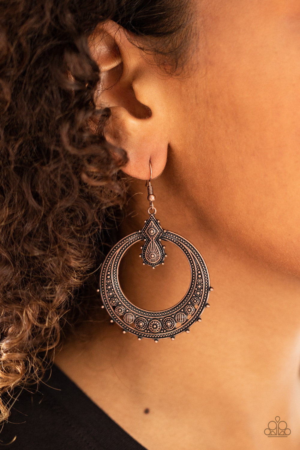 Solar Orbit - Copper Earrings - Hoop