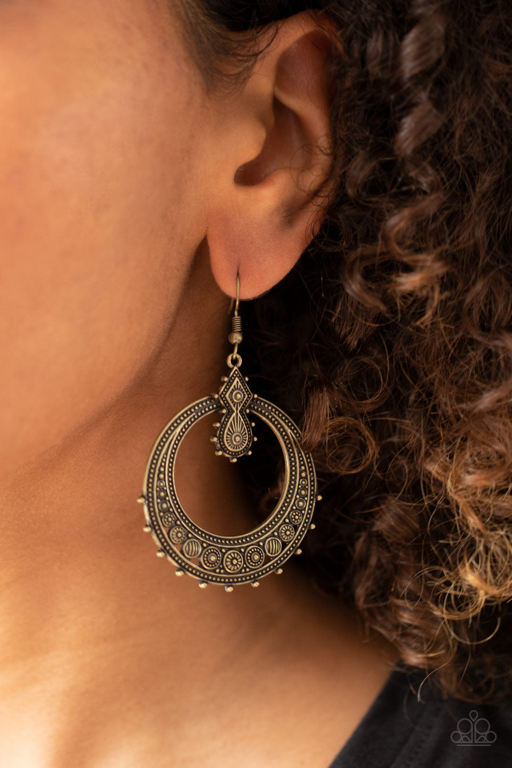 Solar Orbit - Brass Earrings - Hoop