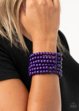 Load image into Gallery viewer, Diving in Maldives - Purple Bracelet- Wood
