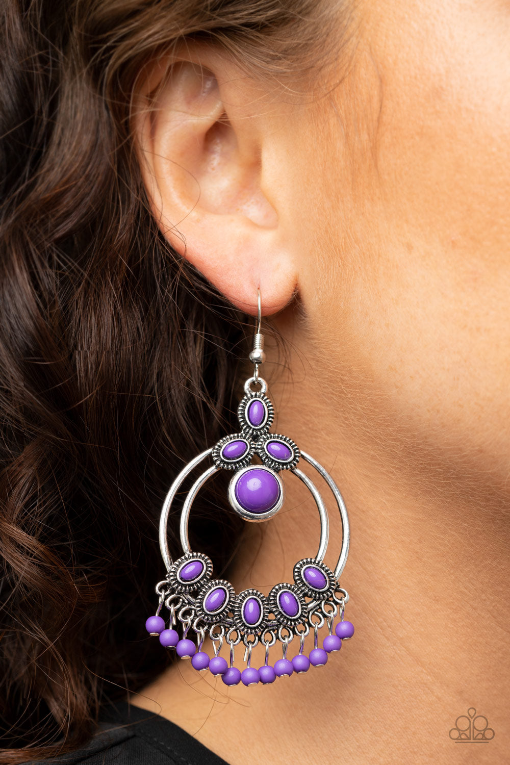 Palm Breeze - Purple Earrings - Hoop