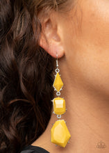 Load image into Gallery viewer, Geo Getaway - Yellow earrings - Paparazzi
